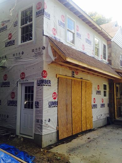 Addition framed and wrapped &mdash; RDH Construction project