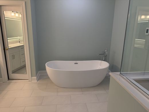 Freestanding tub in a remodeled master bath, RDH Construction